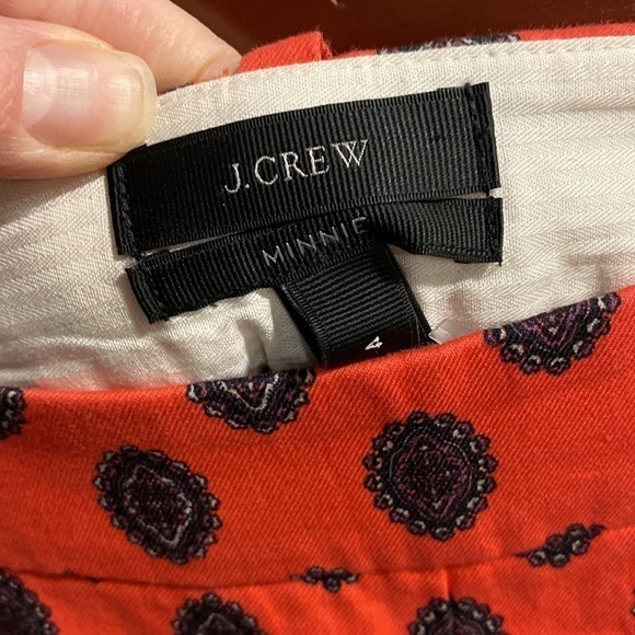 J Crew Pink Printed Minnie Crop Size 4 EUC - Picture 5 of 11